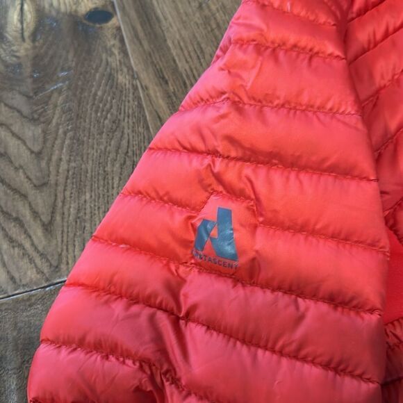 Eddie Bauer Red First Ascent Hooded Down Puffer Zip Jacket Coat Womens TM Tall M - Picture 9 of 10